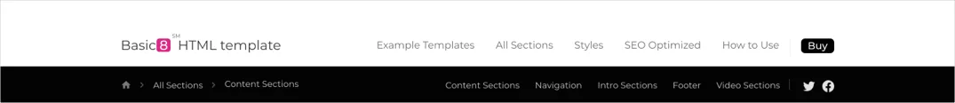 Black and White Website Navigation - Version 2